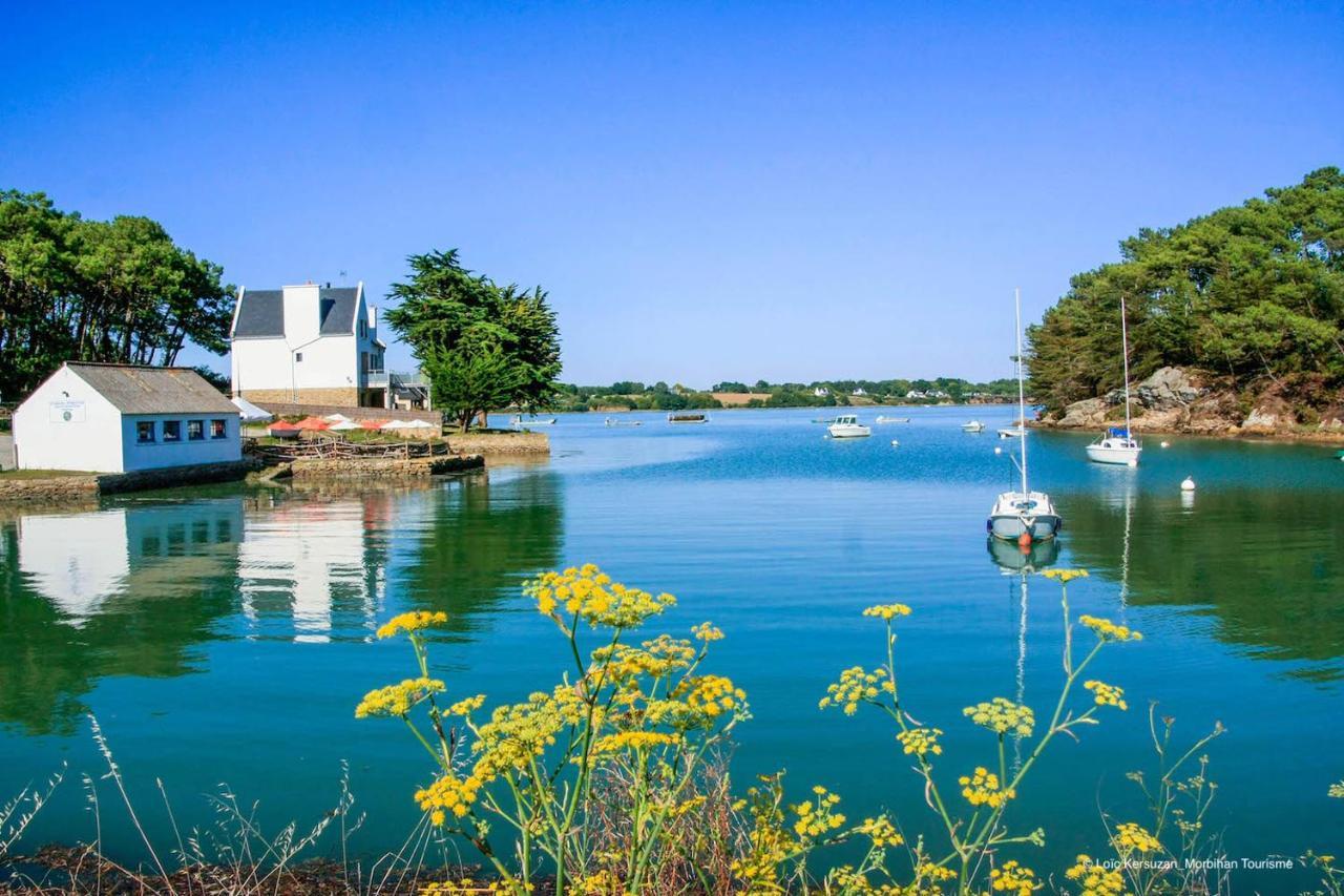 Belle Longere En Campagne A Larmor Baden Villa Buitenkant foto