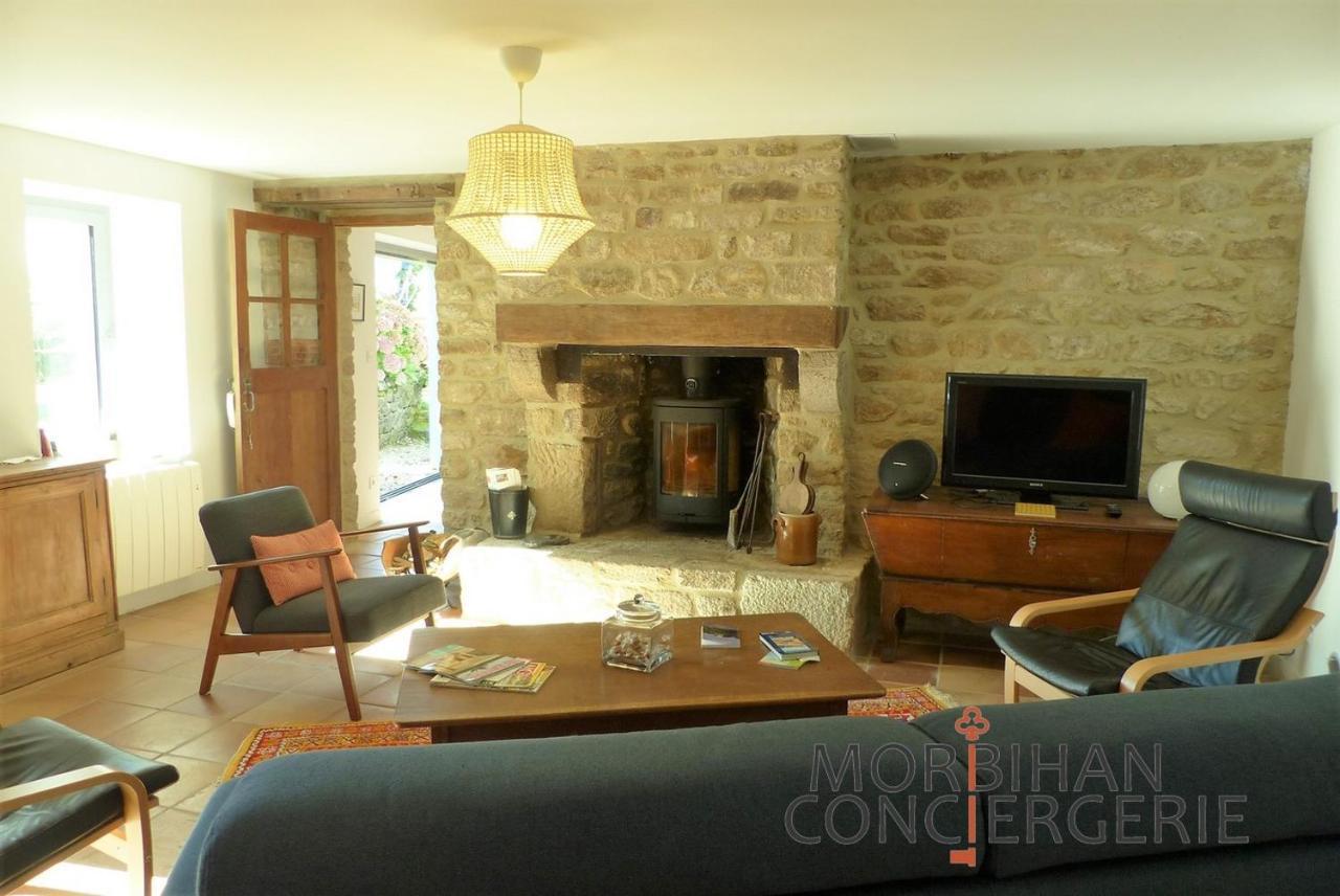 Belle Longere En Campagne A Larmor Baden Villa Buitenkant foto
